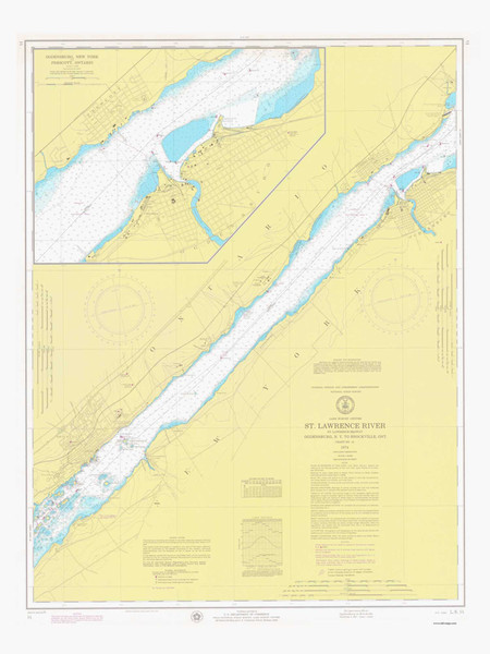 Ogdensburg to Brockville 1974 St Lawrence River Nautical Chart Reprint 14 Great Lakes