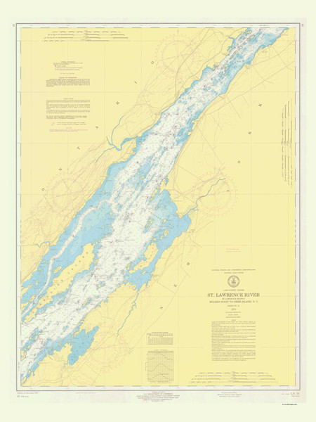 Holmes Point to Deer Island 1971 St Lawrence River Nautical Chart Reprint 15 Great Lakes