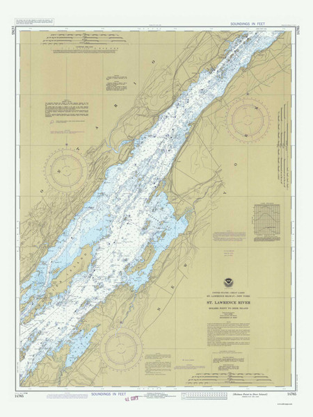 Holmes Point to Deer Island 1982 St Lawrence River Nautical Chart Reprint 15 Great Lakes