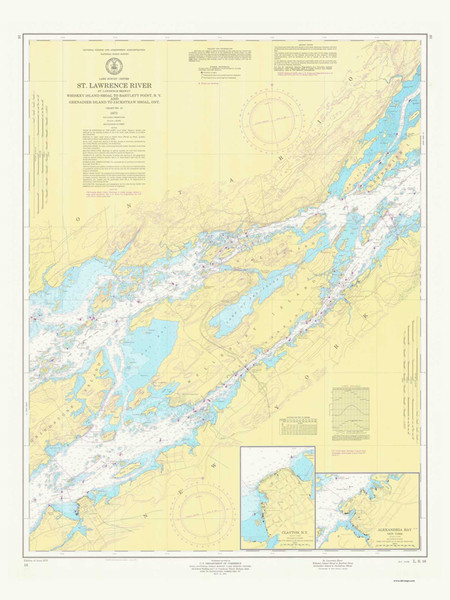 Whiskey Island to Bartlett Point 1973 St Lawrence River Nautical Chart Reprint 16 Great Lakes