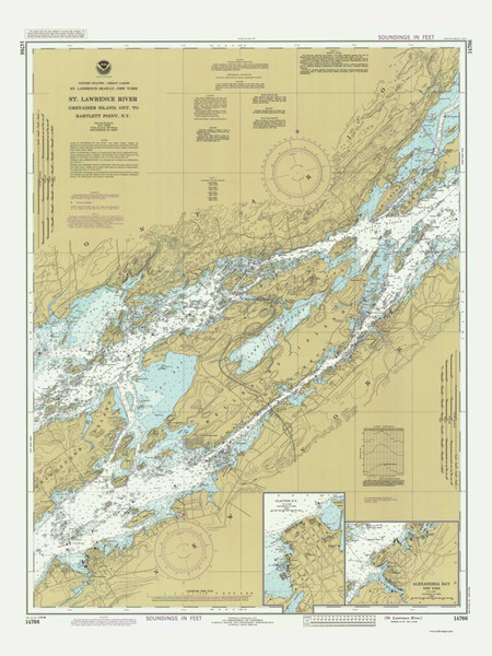 Grenadier Island to Bartlett Point 1986 St Lawrence River Nautical Chart Reprint 16 Great Lakes
