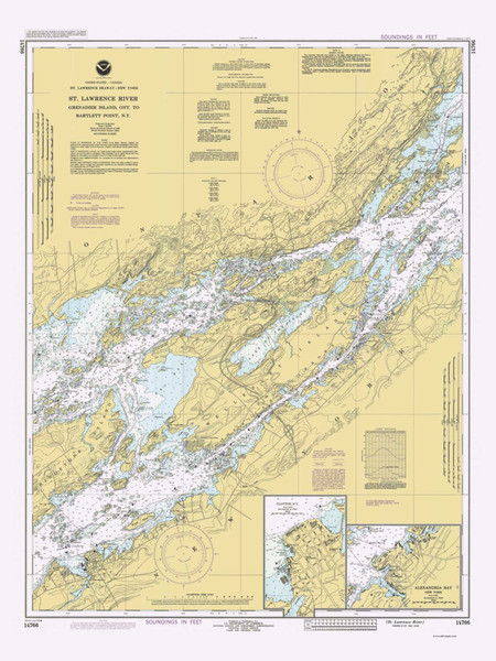 Grenadier Island to Bartlett Point 1993 St Lawrence River Nautical Chart Reprint 16 Great Lakes