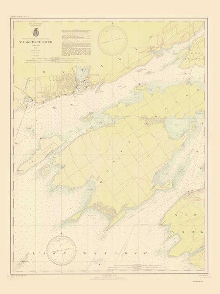 Cape Vincent to Allan Otty Shoal 1938 St Lawrence River Nautical Chart Reprint 18 Great Lakes