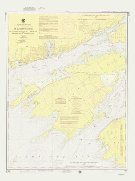 Cape Vincent to Allan Otty Shoal 1975 St Lawrence River Nautical Chart Reprint 18 Great Lakes