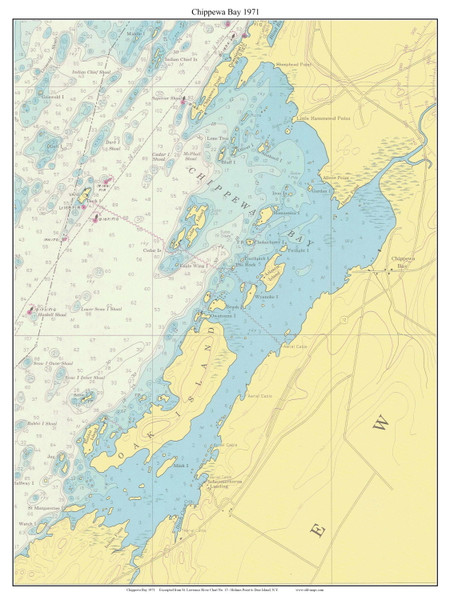 Chippewa Bay 1971 St Lawrence River Nautical Chart Reprint Custom Great Lakes Chippewa Bay 1971 St Lawrence River Nautical Chart Reprint Custom Great Lakes
