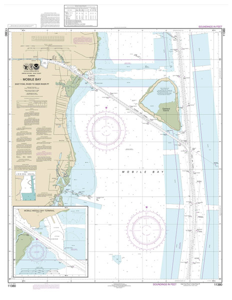 East Fowl River to Deer River Pt 2014 - Old Map Nautical Chart AC Harbors 11380 - Alabama
