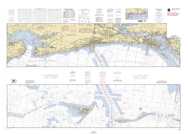 Dog Keys Pass to Waveland 2000 - Old Map Nautical Chart AC Harbors 11372 - Mississippi