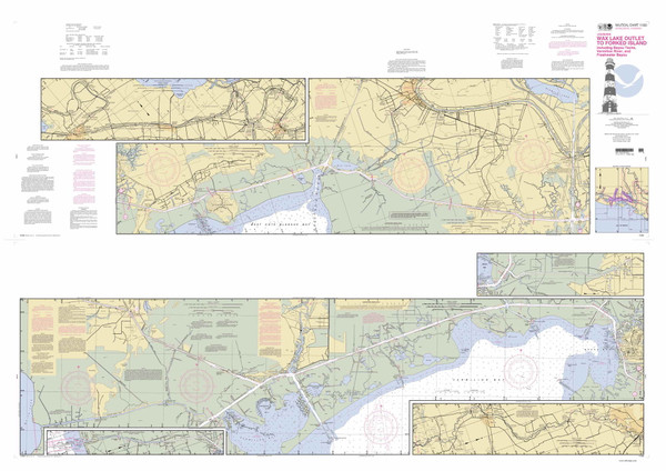 Wax Lake Outlet to Forked Island 2012 - Old Map Nautical Chart AC Harbors 11350 - Louisiana
