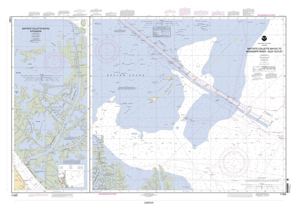 Baptiste Collette Bayou 1999 - Old Map Nautical Chart AC Harbors 11353 - Louisiana Baptiste Collette Bayou 1999 - Old Map Nautical Chart AC Harbors 11353 - Louisiana