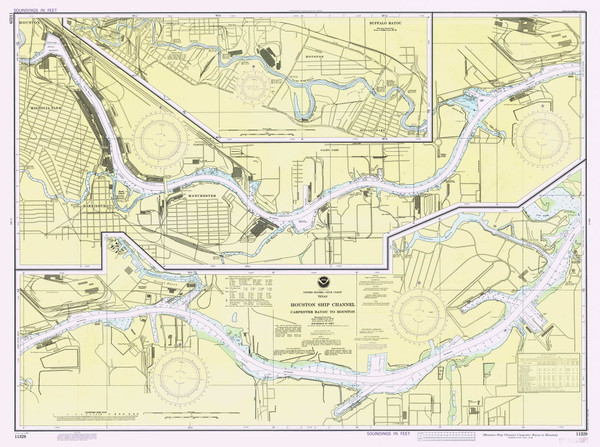 Carpenter Bayou to Houston 1980 - Old Map Nautical Chart AC Harbors 11329B - Texas Carpenter Bayou to Houston 1980 - Old Map Nautical Chart AC Harbors 11329B - Texas