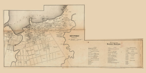 Keyport Raritan, New Jersey 1861 Old Town Map Custom Print - Monmouth Co.
