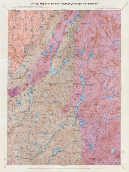Lovewell Mountain - Map Only 1950 - USGS Geological Map - New Hampshire