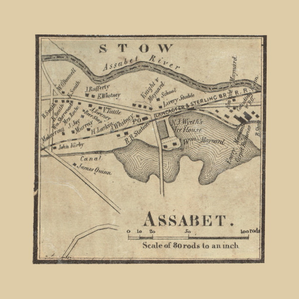 Assabet Village - Sudbury Massachusetts 1856 Old Town Map Custom Print - Middlesex Co. Assabet Village - Sudbury Massachusetts 1856 Old Town Map Custom Print - Middlesex Co.