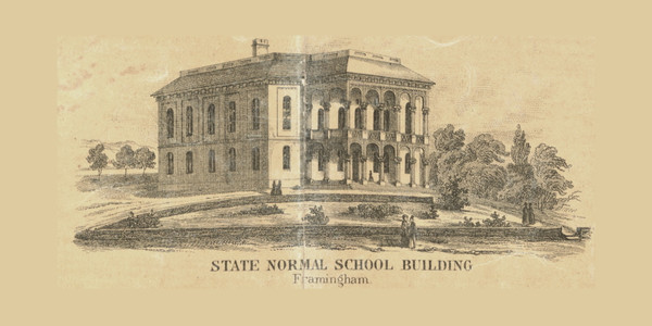 State Normal School Building - Framingham Massachusetts 1856 Old Town Map Custom Print - Middlesex Co.