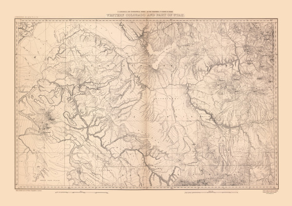 Western Colorado - UT, Colorado 1877 - Old Map Reprint - Colorado Atlas