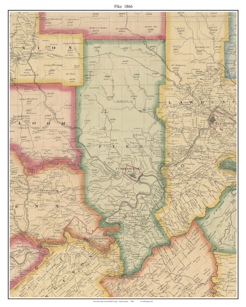 Pike Township, Pennsylvania 1866 Old Town Map Custom Print - Clearfield Co. Pike Township, Pennsylvania 1866 Old Town Map Custom Print - Clearfield Co.