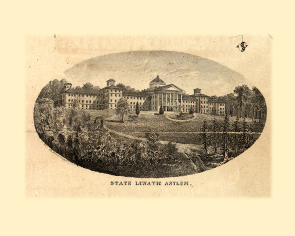 State Lunatic Asylum, New Jersey 1849 Old Town Map Custom Print - Mercer Co.