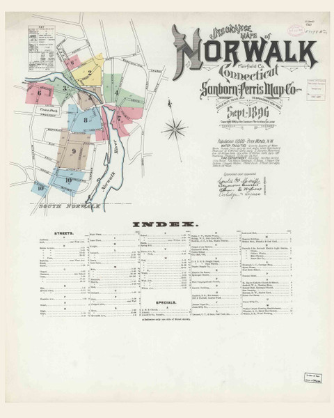 Norwalk, Connecticut 1896 - Old Map Connecticut Fire Insurance Index