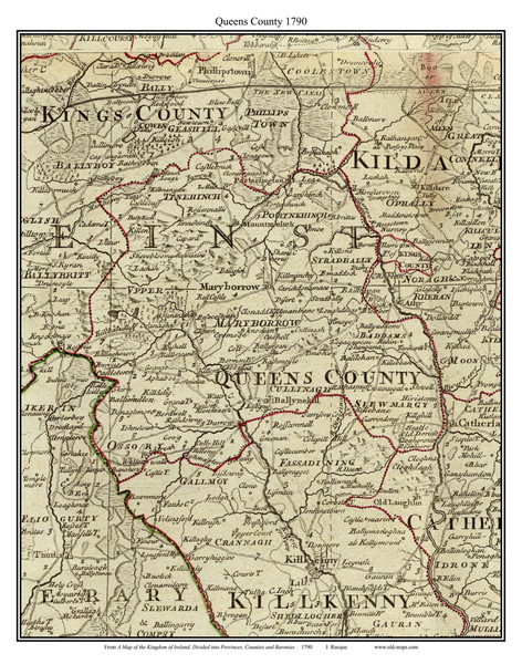 Queens County (County Laois), Ireland 1790 Roque - Old Map Custom Reprint Queens County (County Laois), Ireland 1790 Roque - Old Map Custom Reprint