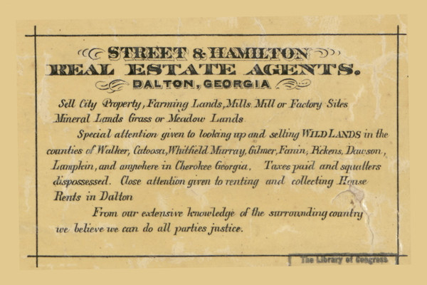 Real Estate Advertisement, Georgia 1879 Old Town Map Custom Print - Whitfield Co.