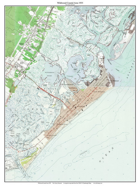Wildwood 1955 - Custom USGS Old Topo Map - New Jersey 19