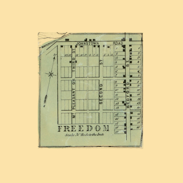 Freedom Village, Pennsylvania 1859 Old Town Map Custom Print - Blair Co.