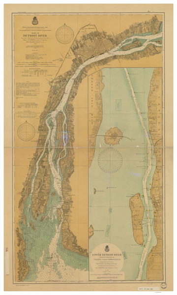 Detroit River 1901 Detroit & St Clair Rivers Harbor Chart Reprint Great Lakes 4 - 41