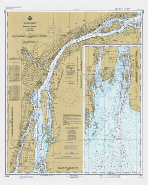 Detroit River 1982 Detroit & St Clair Rivers Harbor Chart Reprint Great Lakes 4 - 41