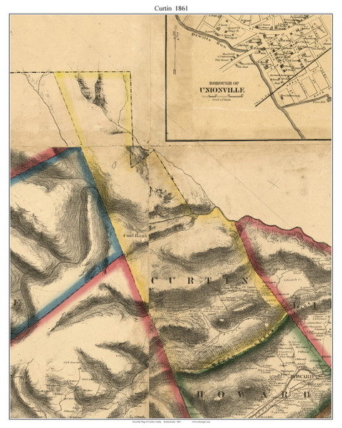 Curtin Township, Pennsylvania 1861 Old Town Map Custom Print - Centre Co.