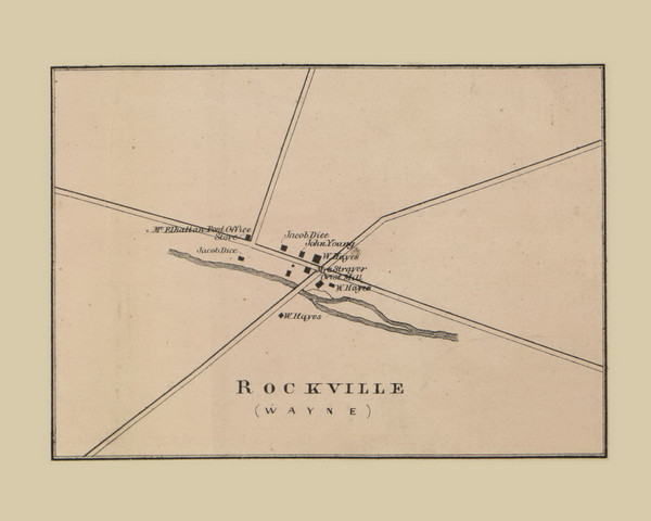Rockville, Wayne Township, Pennsylvania 1862 Old Town Map Custom Print - Clinton Co. Rockville, Wayne Township, Pennsylvania 1862 Old Town Map Custom Print - Clinton Co.