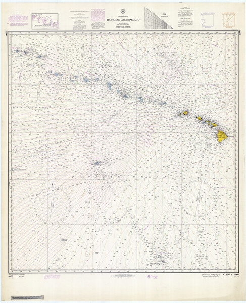 Hawaiian Islands 1969 Nautical Chart - Hawaiian Islands 4000 - 540 Hawaii