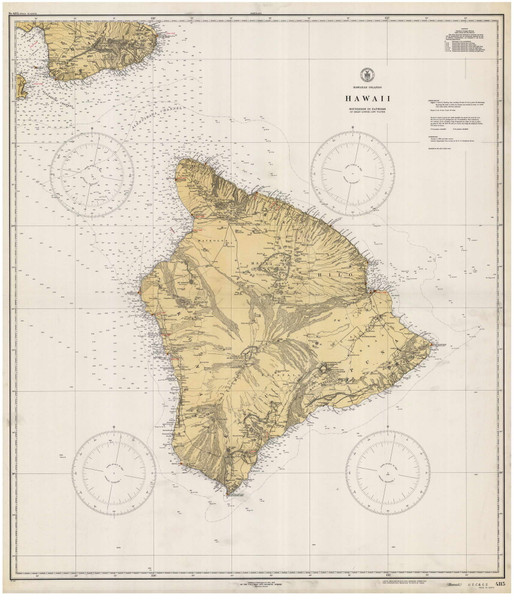 Island of Hawaii 1936 Nautical Chart - Hawaiian Islands 4115 - 19320 Hawaii Island of Hawaii 1936 Nautical Chart - Hawaiian Islands 4115 - 19320 Hawaii