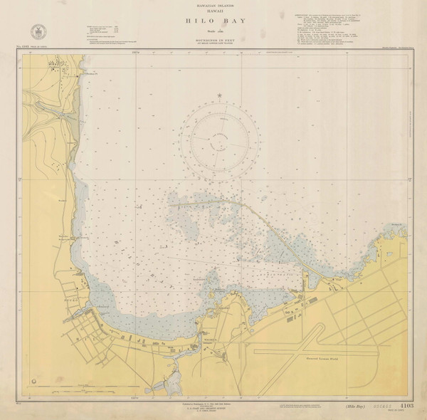 Hilo Bay 1948 Hawaii Harbor Chart 4103 - 19324 1 Hawaii Hilo Bay 1948 Hawaii Harbor Chart 4103 - 19324 1 Hawaii