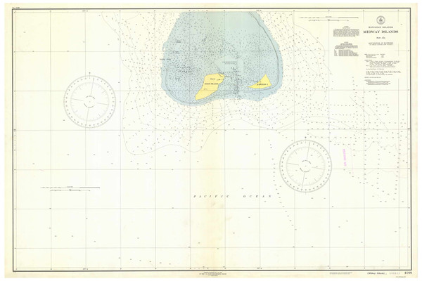 Midway Islands 1943 Hawaii Harbor Chart 4188 - 19481 5 Northwest Islands