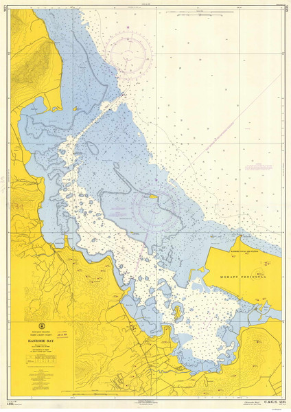 Kaneohe Bay 1958 Hawaii Harbor Chart 4134 - 19359 6 Oahu