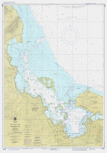 Kaneohe Bay 1982 Hawaii Harbor Chart 4134 - 19359 6 Oahu