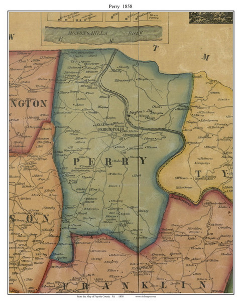 Perry Township, Pennsylvania 1858 Old Town Map Custom Print - Fayette Co.