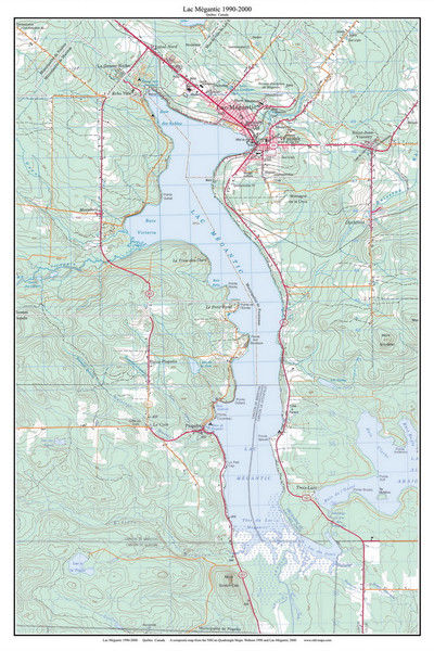 Lac Mégantic 1999 - 2000 - Custom Topo Map - Canada