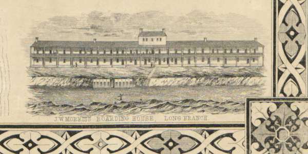 Morris Boarding House in Long Branch, New Jersey 1851 Old Town Map Custom Print - Monmouth Co.