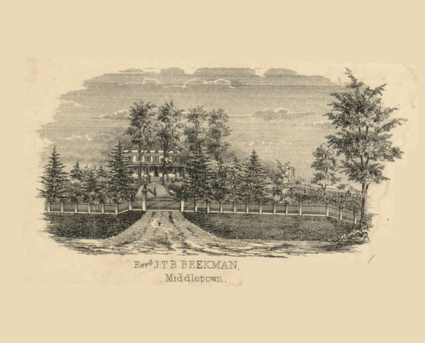 Rev. Beekman Residence, New Jersey 1851 Old Town Map Custom Print - Monmouth Co.