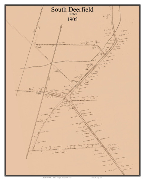 South Deerfield Center 1905 - Old Map Custom Print Franklin County - Massachusetts Cities Other