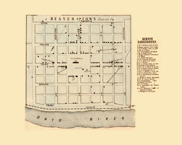 Beavertown, Borough Township, Pennsylvania 1860 Old Town Map Custom Print - Beaver Co. - Lawrence & Beaver Cos. Beavertown, Borough Township, Pennsylvania 1860 Old Town Map Custom Print - Beaver Co. - Lawrence & Beaver Cos.