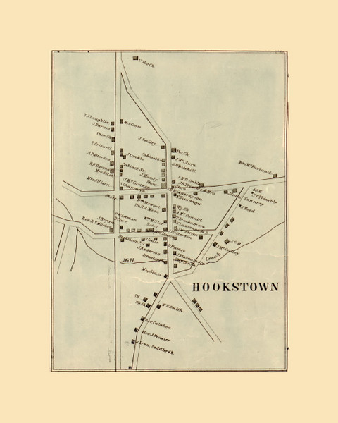 Hookstown Village, Green Township, Pennsylvania 1860 Old Town Map Custom Print - Beaver Co. - Lawrence & Beaver Cos. Hookstown Village, Green Township, Pennsylvania 1860 Old Town Map Custom Print - Beaver Co. - Lawrence & Beaver Cos.