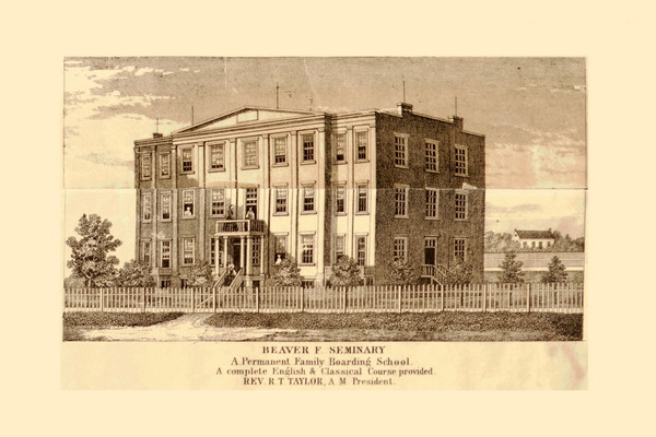 Beaver Female Seminary, Pennsylvania 1860 Old Town Map Custom Print - Beaver Co. - Lawrence & Beaver Cos.