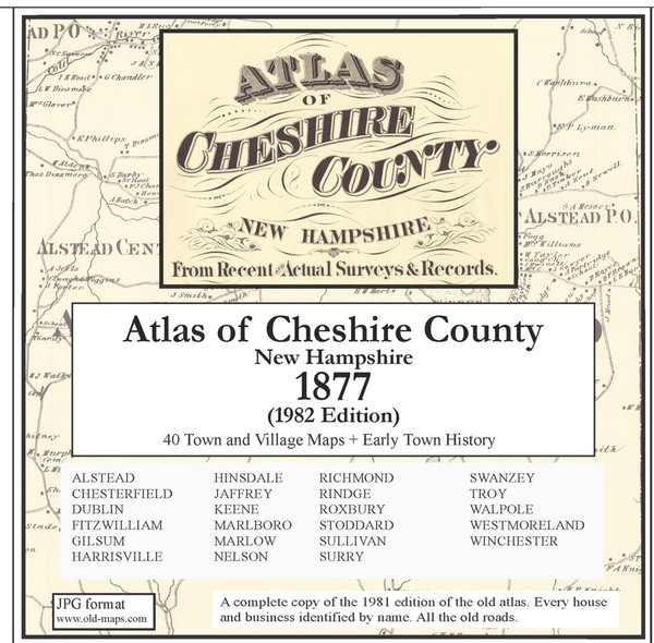 Atlas of Cheshire County, New Hampshire, 1877, CDROM Old Map