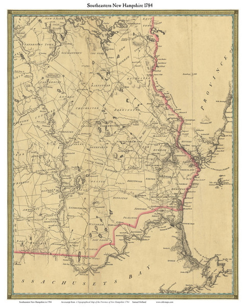 Southeastern New Hampshire 1784 - Old Map Custom Print - Holland