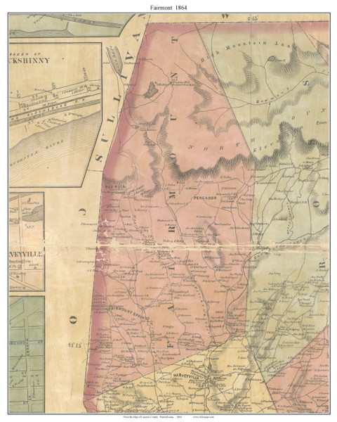 Fairmont Township, Pennsylvania 1864 Old Town Map Custom Print - Luzerne Co.