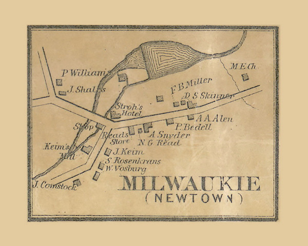Milwaukie, Ransom Township, Pennsylvania 1864 Old Town Map Custom Print - Luzerne Co.