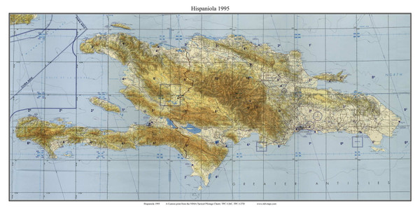 Hispaniola 1995 - West Indies Custom Pilotage Chart - 22 North America - Americas