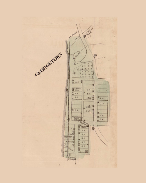 Georgetown Village, Lower Mahanoy Township, Pennsylvania 1858 Old Town Map Custom Print - Northumberland Co.